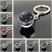 yw gairu game controller key chain pendant double sided crystal glass ball metal keyring pendant for boyfriend small gift
