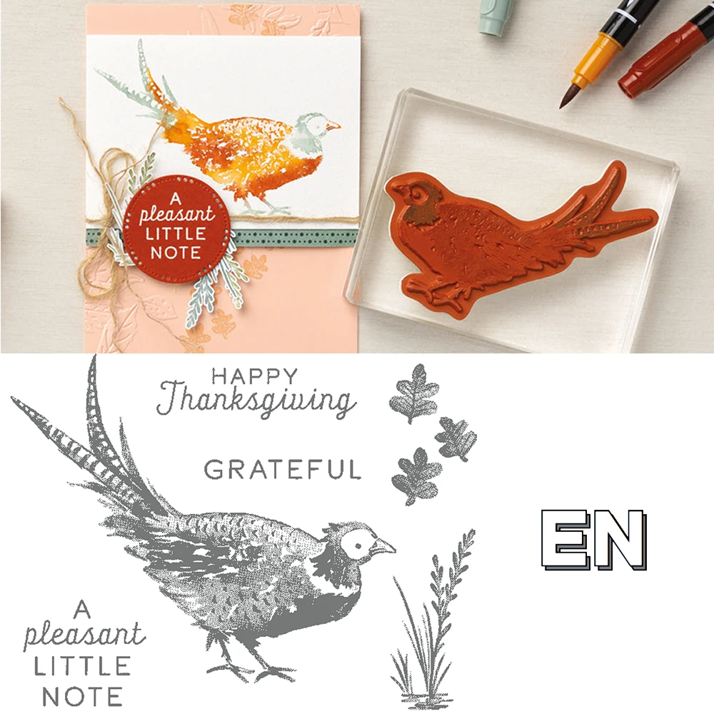 

Металлические штампы для изготовления открыток, прозрачные, с изображениями листьев фазана, животных, для праздников, 2022