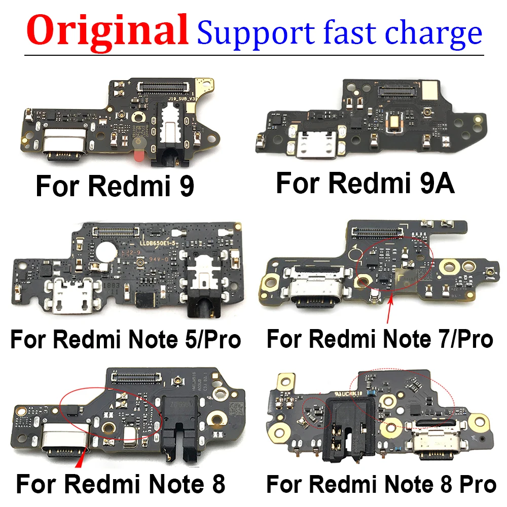 

For Xiaomi Redmi 3S 4 4X 4A 5 5A 6 6A 8 8A 9A Note 5 7 8 8T 9 Pro 9S USB Charging Charger Port Dock Connector Flex Cable Board