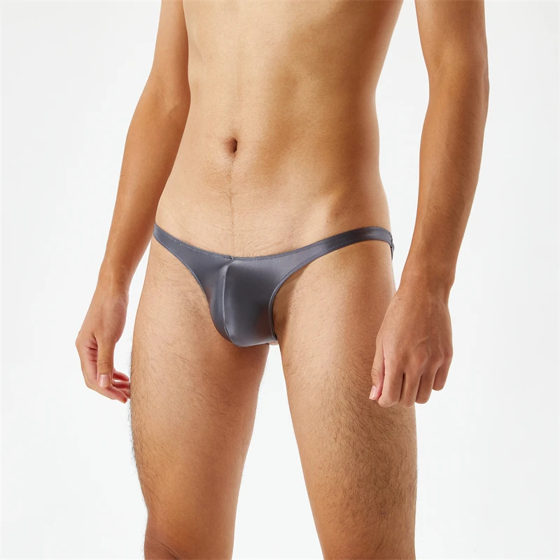 

Men Bikini Briefs Sexy Low Waist U Convex Pouch Underwear Glossy Men Underpants Male Panties Mens Briefs Gay Sexy Thong