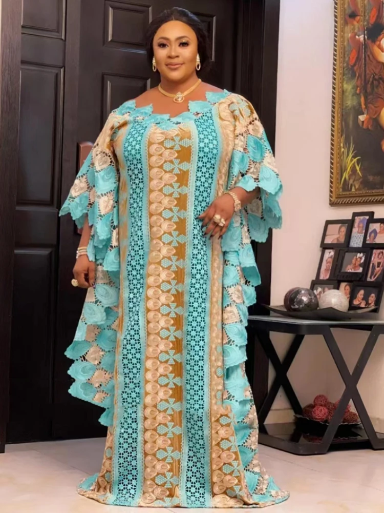 

MAMADA L7539 African Women Clothing Dashiki Abaya Stylish Loose Long Evening Maxi Dresses + Inside Skirt Free Size Dancing Party