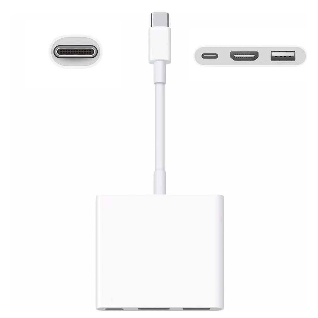 

Многопортовый адаптер для Apple USB-C Digital AV, аксессуары для смартфонов MJ1K2AM/A, совместимый с HDMI и USB, разъем USB Type-C