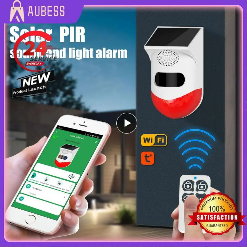 

1/2/3PCS WiFi Waterproof Solar Infrared Outdoor Motion Alarm Detector Security Monitor Sound Siren Alarm Remote Control Smart