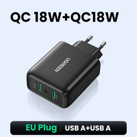 UGREEN Quick Charge 3.0 QC 36W USB Charger Szybka ładowarka do iPhone'a QC3.0 Ładowarka ścienna do Samsung s10 Xiaomi mi 9 Ładowarka do telefonu