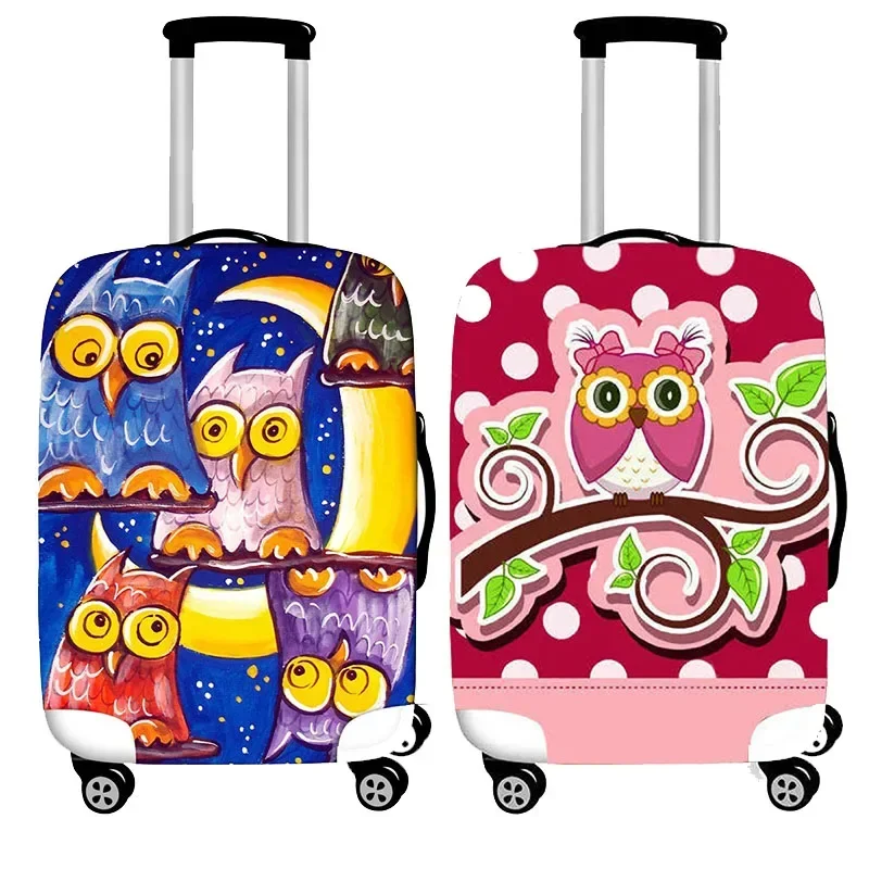 

Cute Owl Pattern Luggage Protctive Cover19-32 Inch Luggage Cover Travel Accessories Thick Stretch Cloth Suitcase Protctive Cover