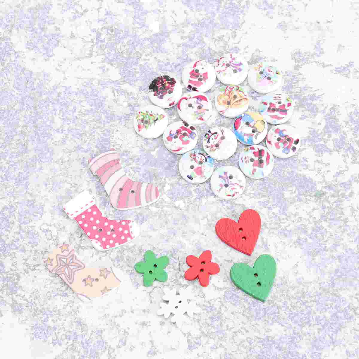 

Buttons Christmas Sewing Holiday Wooden Craft Embellishments Wood Button Scrapbooking Fastener Noveltycrafts Diysupplies