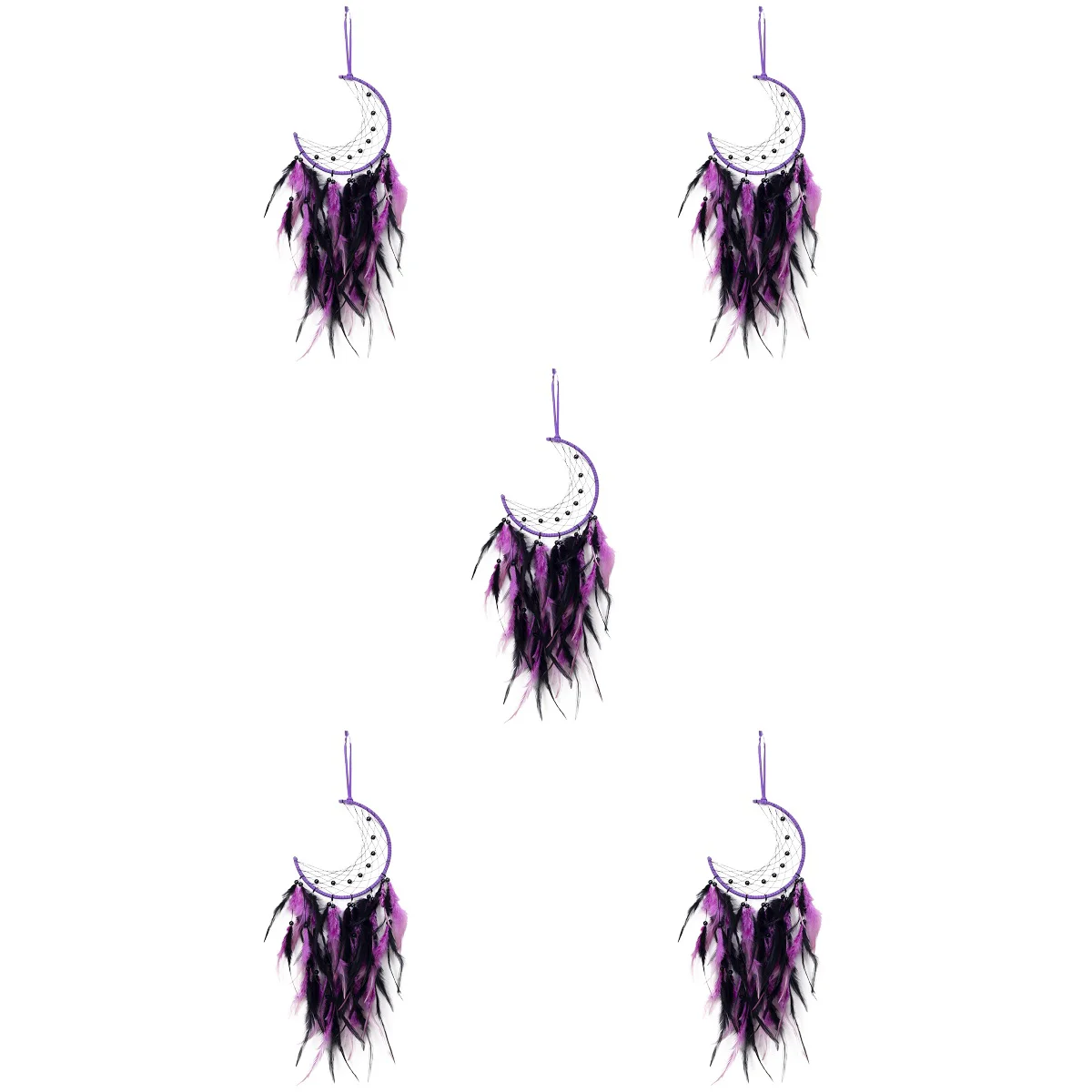 

5x Decorative Novelty Creative Wall Hanging Dream Catcher Woven Moon Dream Catcher Moon Dreamcatcher