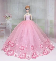 30cm doll dress pink floral wedding party gown for barbie clothes princess outfits evening dresses 16 bjd dollhouse accessories