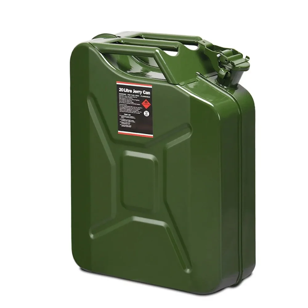 

Portable Practical 5 Gallon 20L Jerry Fuel Can Steel Gas Container Emergency Backup W/ Spout