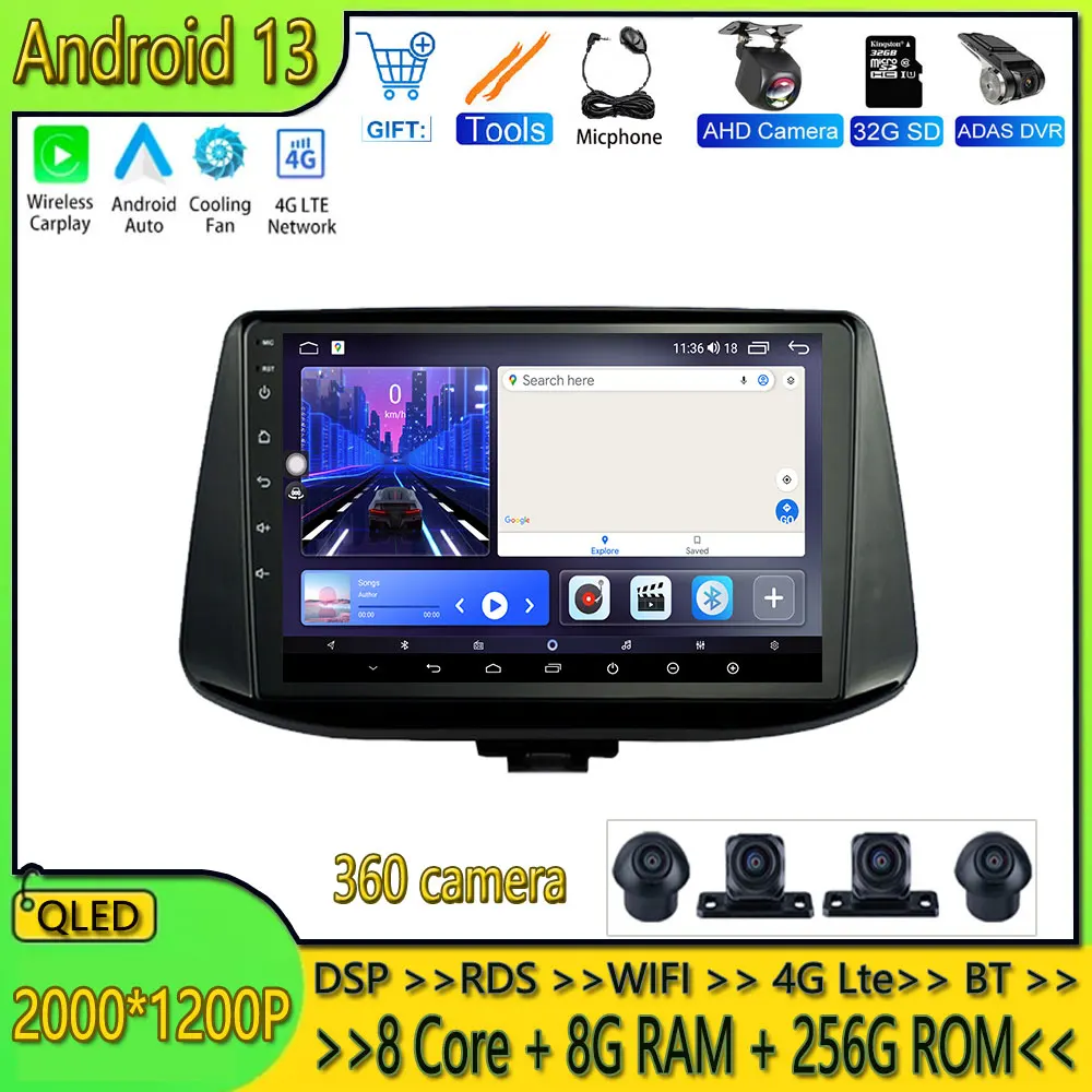 

9" Car Radio For Hyundai I30 2017-2018 Multimedia Video Player GPS Navigation Bluetooth Android 13 Auto Wireless Carplay WIFI 4G