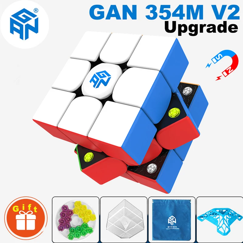 

GAN 354 M V2 3×3 Magnetic Magic Cube Professional Puzzle Children's Fidget Toy GAN 354M GES 3x3x3 Magnet Cubo Magico Kids Gift