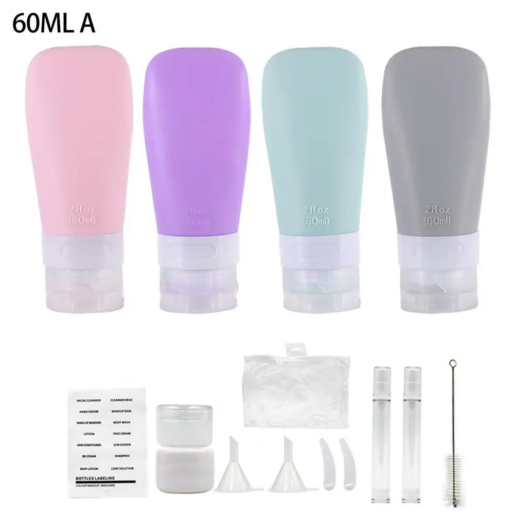 

1 Set Convenient Travel Bottle Leak-proof Storage Silicone Shampoo Conditioner Lotion Body Wash Container