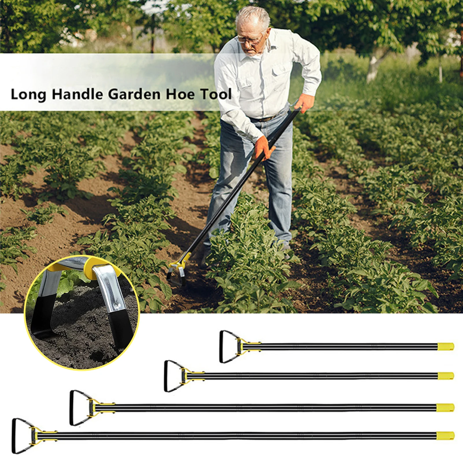 

Scuffle Hoe Garden Tool Garden Hoes For Weeding Gardening Long Handle Heavy Duty Adjustable Weeding Loop Stirrup Hoe