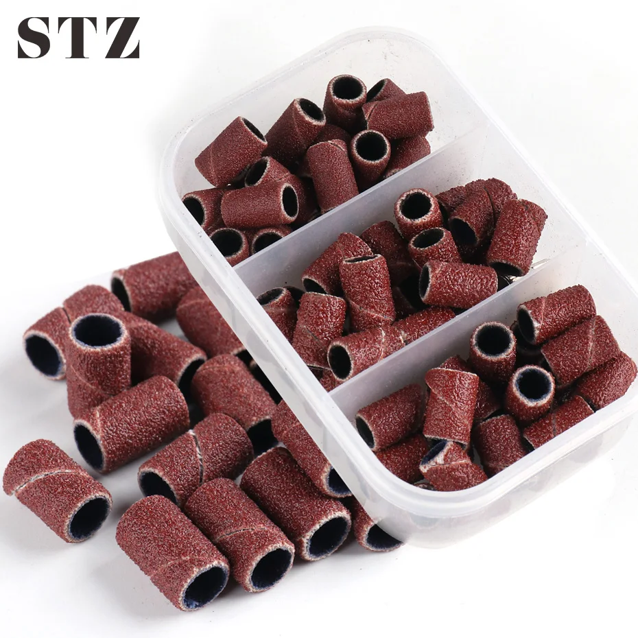 

75pcs Nail Sanding Bands Heads 80/120/180 Grit Nail Drill Bit Milling Cutter Cuticle Files Gel Polish Remover Manicure #1990-2