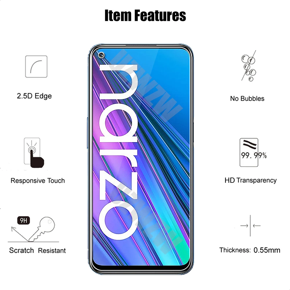 (2+2) For Realme 9i 8i 8 7 Pro 6 GT Neo 2 Master 5G Tempered Glass Screen Protector & Camera Lens Protective Film