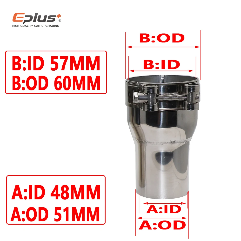 

Универсальные автомобильные аксессуары Eplus, переходник для выхлопной трубы из нержавеющей стали, глушитель выхлопной трубы мотоцикла, сварная труба