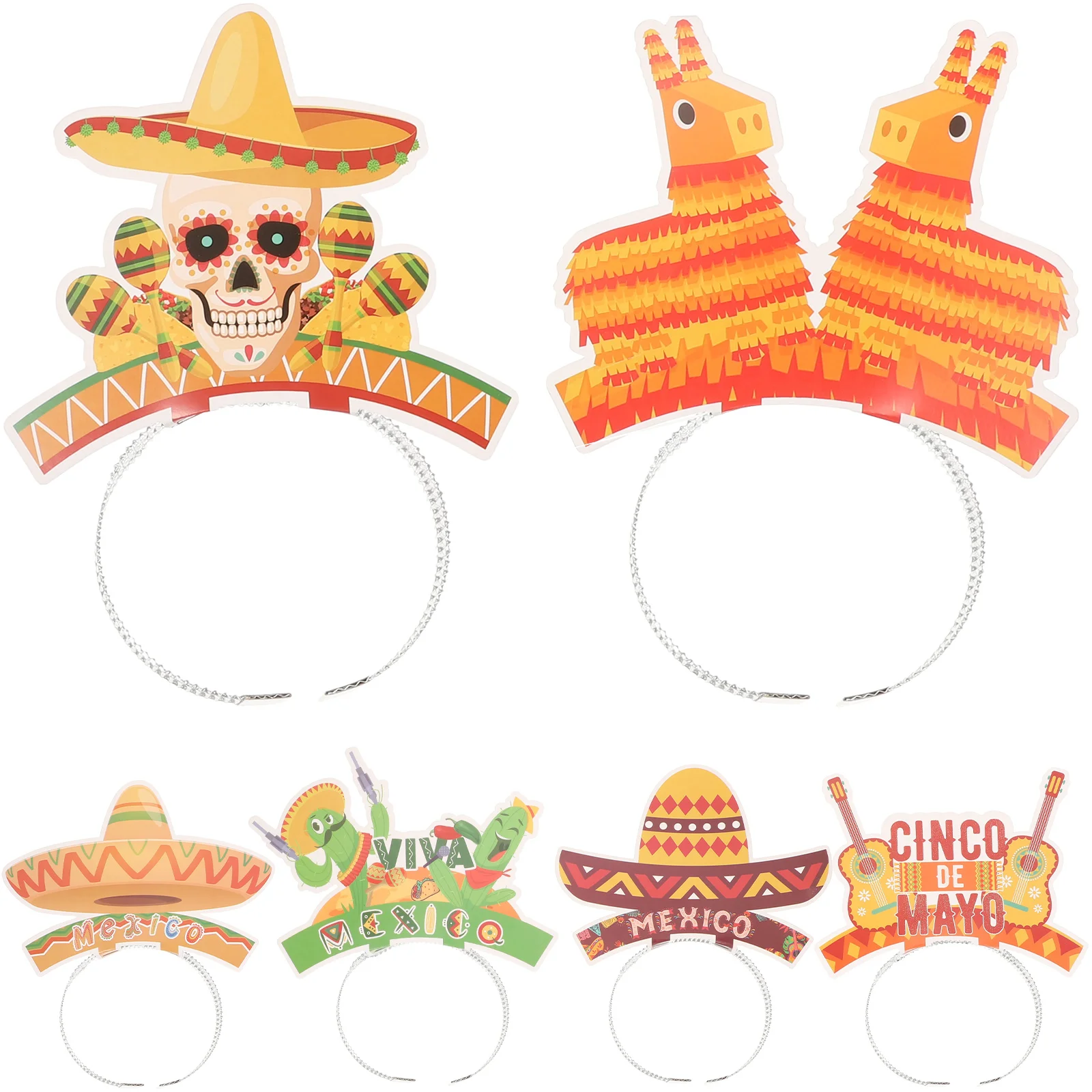 

6 Pcs Spain Party Props Mexican Hairband Cosplay Accessories Cinco De Mayo Fiesta Headband Kids Hat Decor
