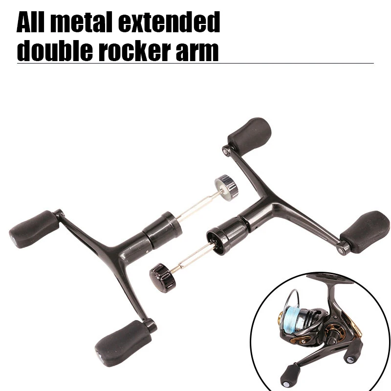 

Spinning Metal Double Handle Knob Handle Metal Rocker Rotating Arm Spinning Replacement Accessories For Fishing