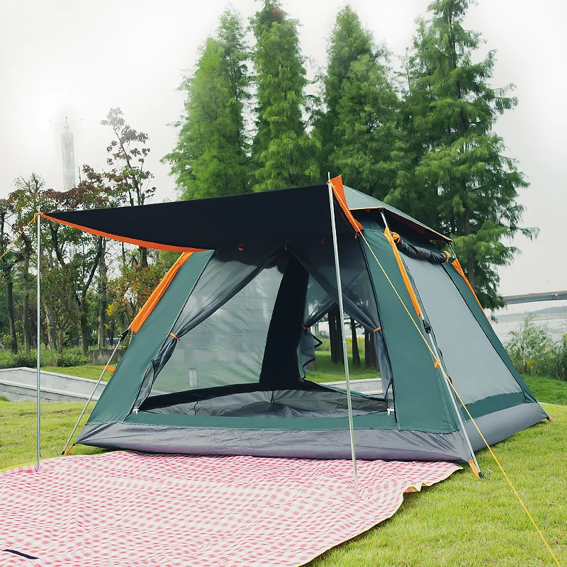 

Outdoor Automatic Quick Open Tent 5-6Person Rainfly Waterproof Camping Tent Family Tourist Instant Setup Tent with Carring Bag