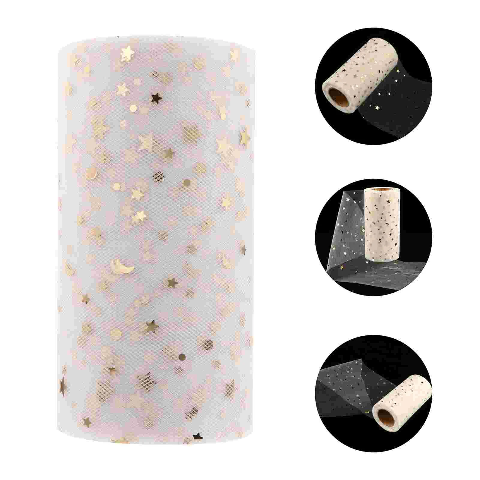

1 Roll Tulle Roll Adornment Practical Exquisite Sparkling Sequin Tulle Roll for Shop