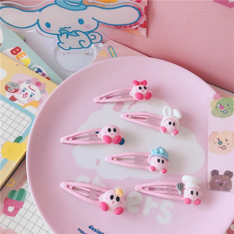 

Kawaii Cartoon Japanese Kirby Emoticon Bag Hairpin Funny Bb Clip Broken Hairpin Cute Children's Hair Accessories Girl Heart Gift