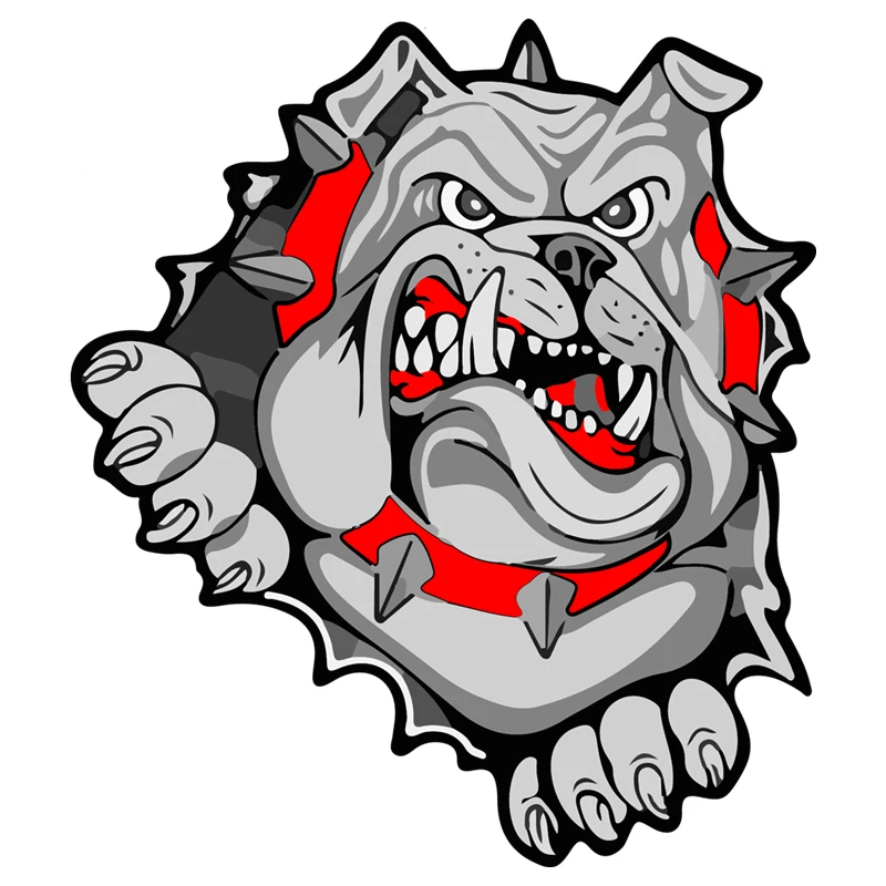 

A-0033# 13 cm 17 cm Bentley Bulldogs Busting Through Wall Self-adhesive Decal Car Sticker Waterproof Auto Decors