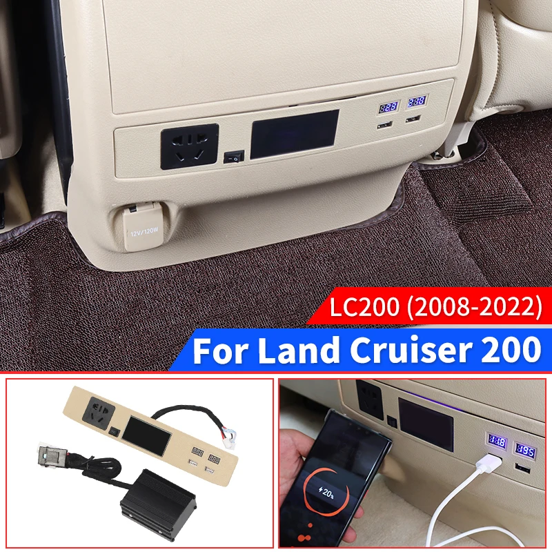 

For Toyota Land Cruiser 200 Rear Row USB Multi-Function Charger LC200 Car Charging Modification Interior Decoration Accessories