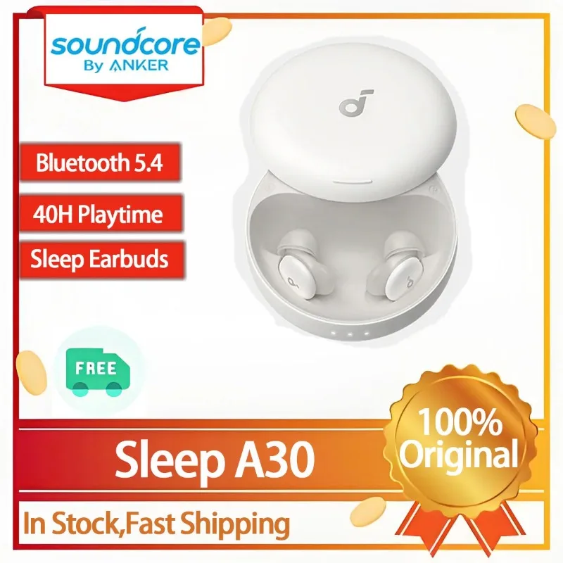 Фото Беспроводные Bluetooth-наушники Soundcore Sleep A30 - шумоподавление до -30 дБ, высокочастотное шумоподавление ANC, компактные внутриканальные наушники, 800 мАч №1