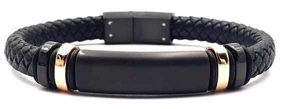 Welch стальной мужской кожаный браслет потускнеющий нержавеющая
