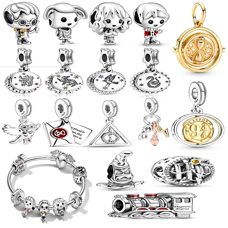 

925 Sterling Silver HARRY POTTER Charms Beads Fits Pandora HARRY POTTER Original Charm Bracelet Women 925 Silver Pendant Jewelry