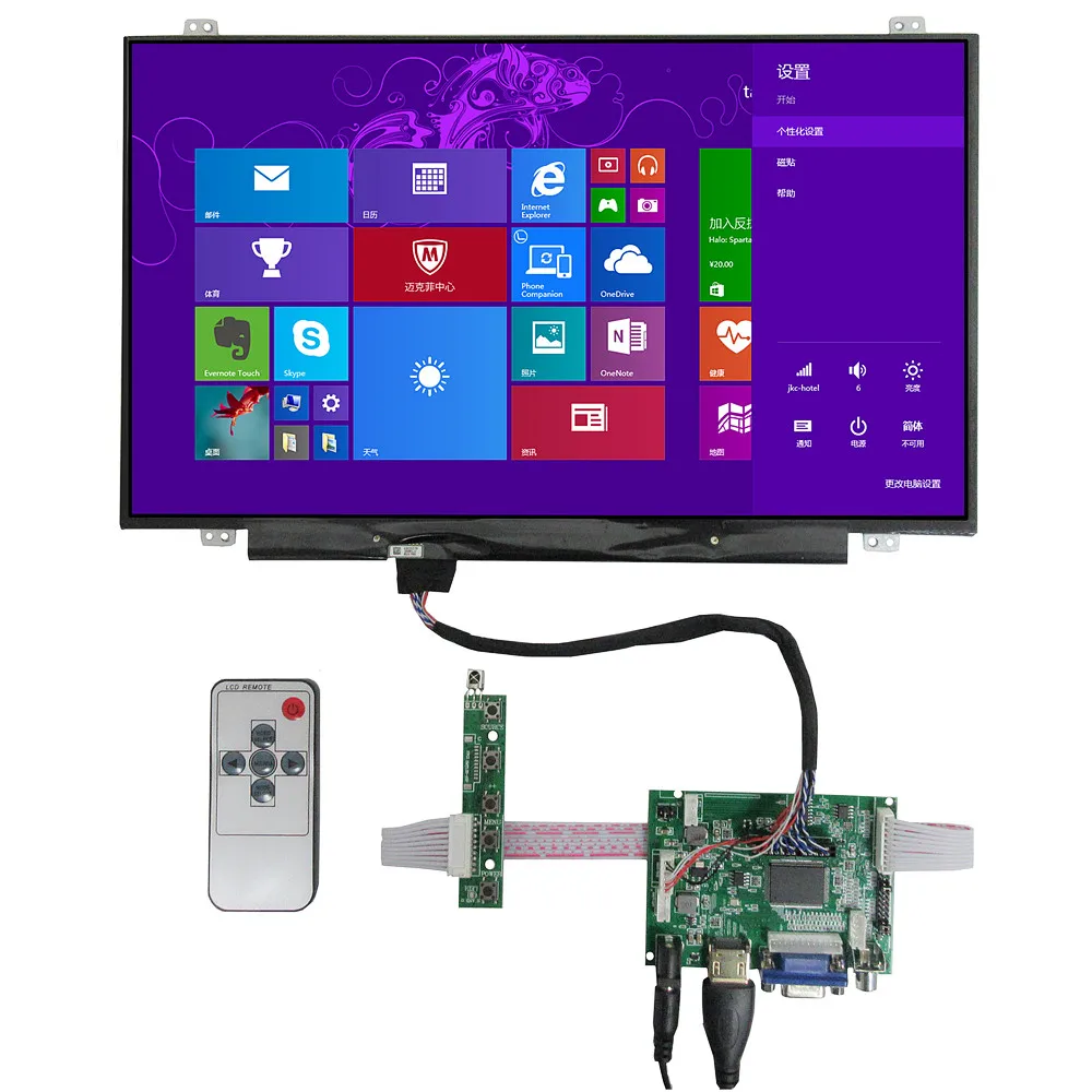

14-дюймовый ЖК-экран для монитора VGA 2AV HDMI-совместимая плата драйвера управления для компьютера вторичный экран Raspberry Pi