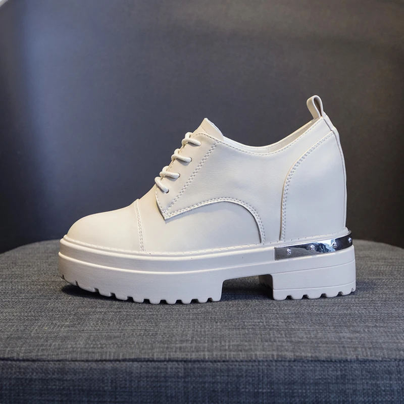 

British style small leather increase shoes new thick bottom inner heightening women's shoes leather spring season elevator shoes