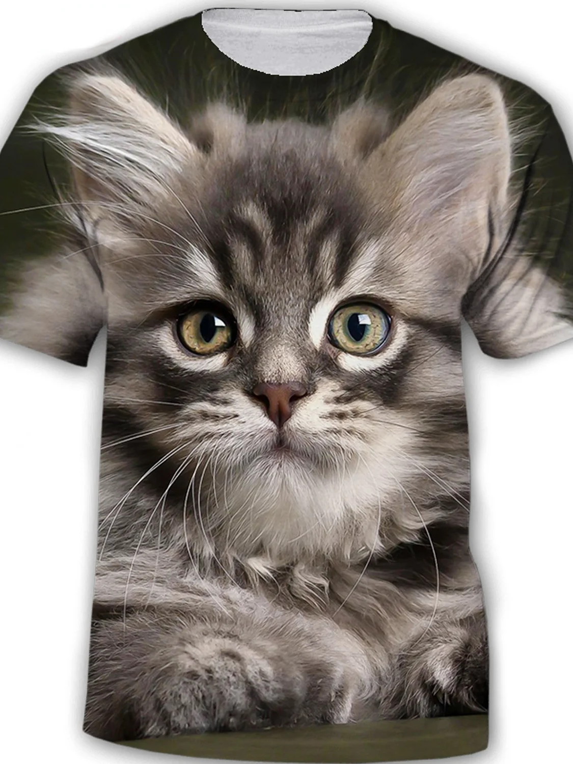 

Summer 3D Animal Cute Kitten Print T-shirt Couple Cat Casual Short Sleeve Tee Tops