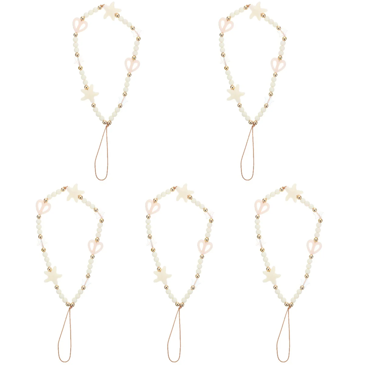 

Lanyard Strap Chain Beads Rope Wrist Hanging Heart Decor Anti Bead Decorative Mobile Creative Charms Cellphone Short Lost