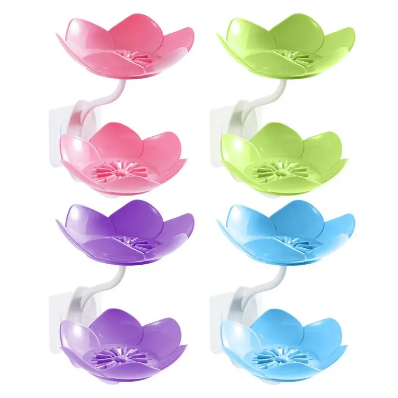 Мыльница для ванной комнаты двухслойный держатель мыла поднос в форме цветка