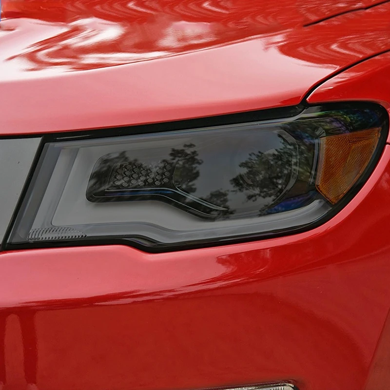 

2 шт. Защитная пленка для автомобильной фары Прозрачная черная наклейка из ТПУ для Jeep Compass 2017 2018 2019 2020 аксессуары