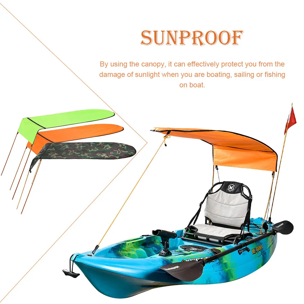 

Boat Sun Shade Portable Detachable Washable Folding Rod Sunproof Coating Canoe Sunshade Outside Activity Boating Canopy