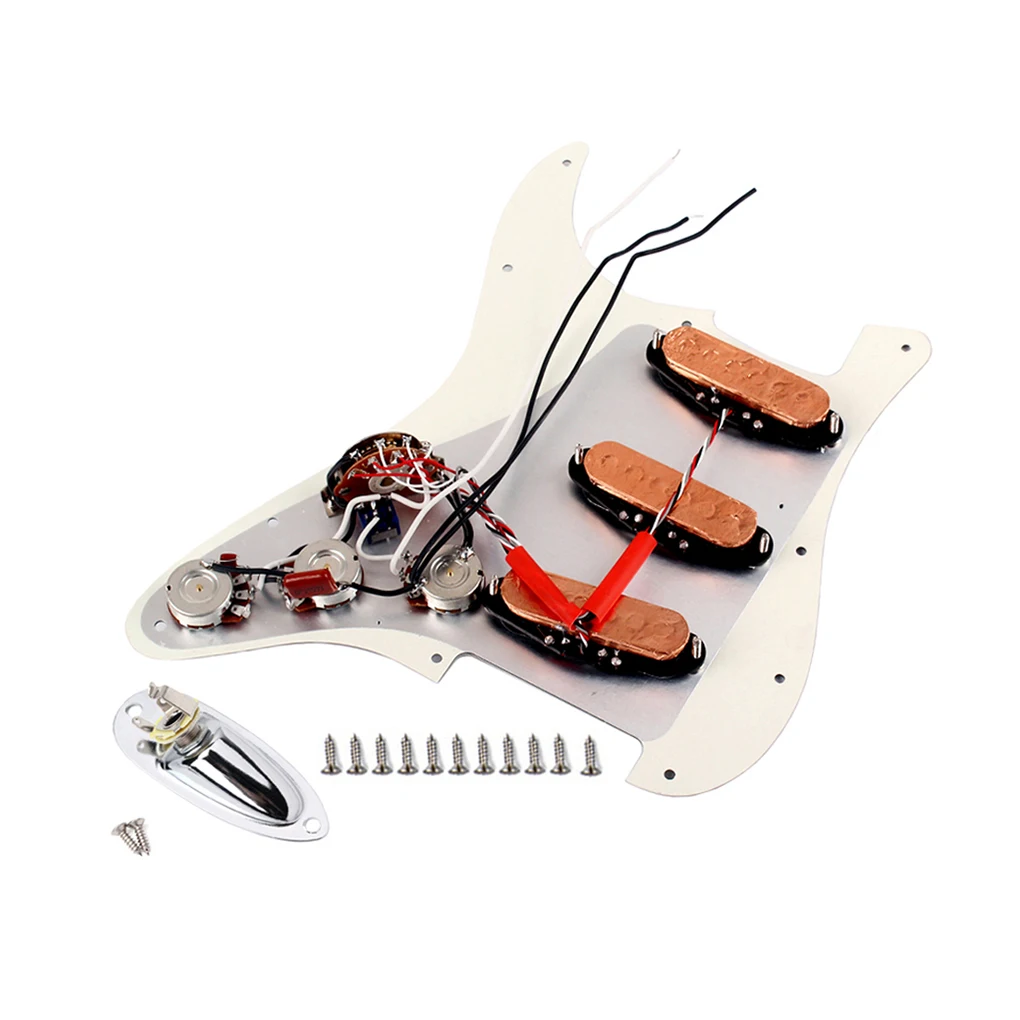 

Black White Classic Pickups Electric Guitar Loaded Prewired Pickguard