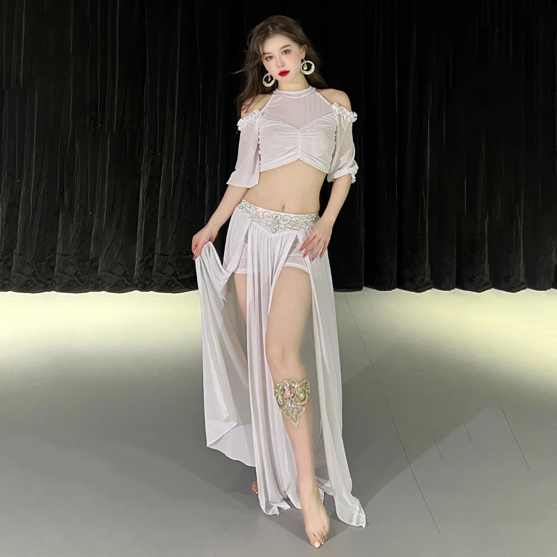 Тренировочный костюм для танца живота NoEnName_Null полиэстер топ с открытыми плечами