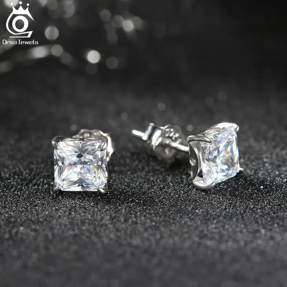 ORSA JEWELS Стерлингового Серебра 925 пробы 8А CZ Комплект ювелирных изделий квадратной