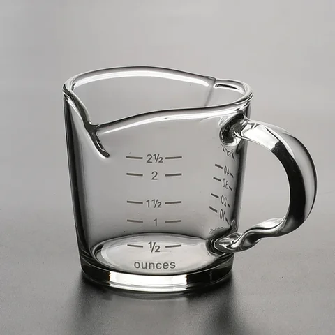 Термостойкая стеклянная мерная чашка для эспрессо, 70 мл