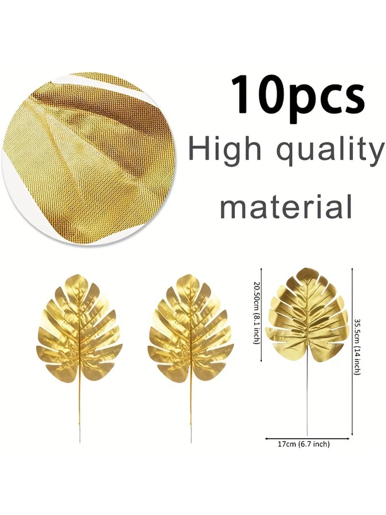 10 шт. золотые искусственные Пальмовые Листья для украшения свадебной вечеринки