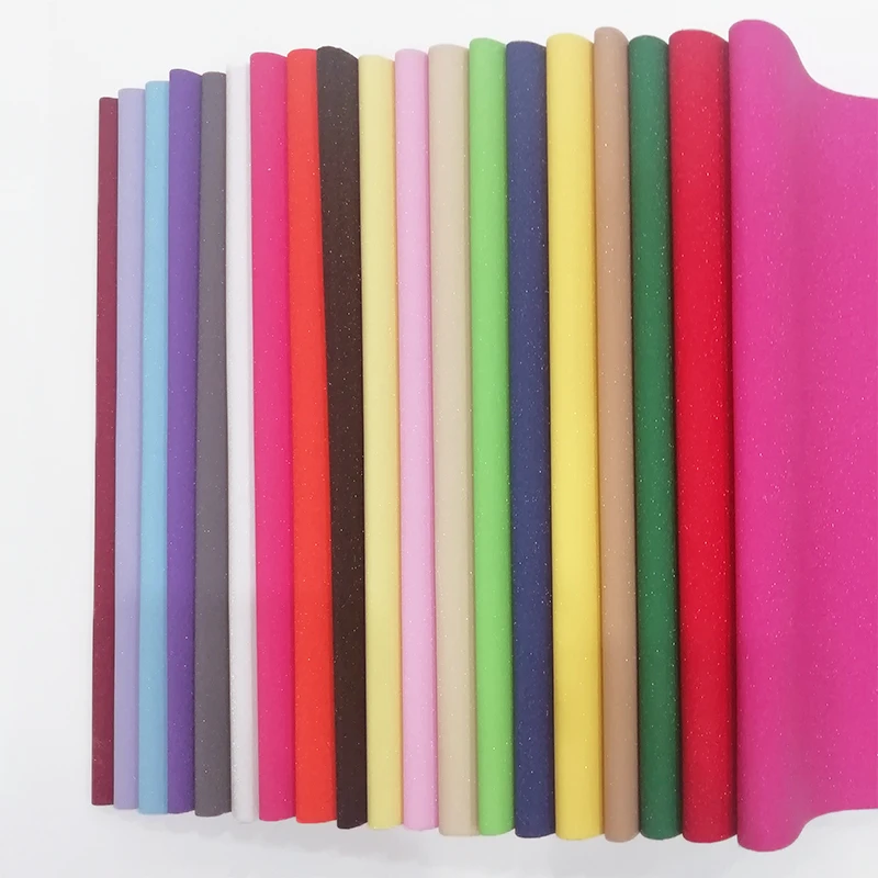 Блестящий однотонный тисненый дизайн PU синтетическая кожа тканевый лист для