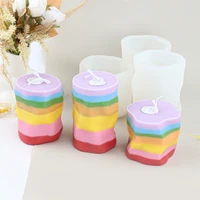 hot selling irregular wave cylinder sillicone mold colorful diy aromatherapy candle plaster soap resin making tool home decor
