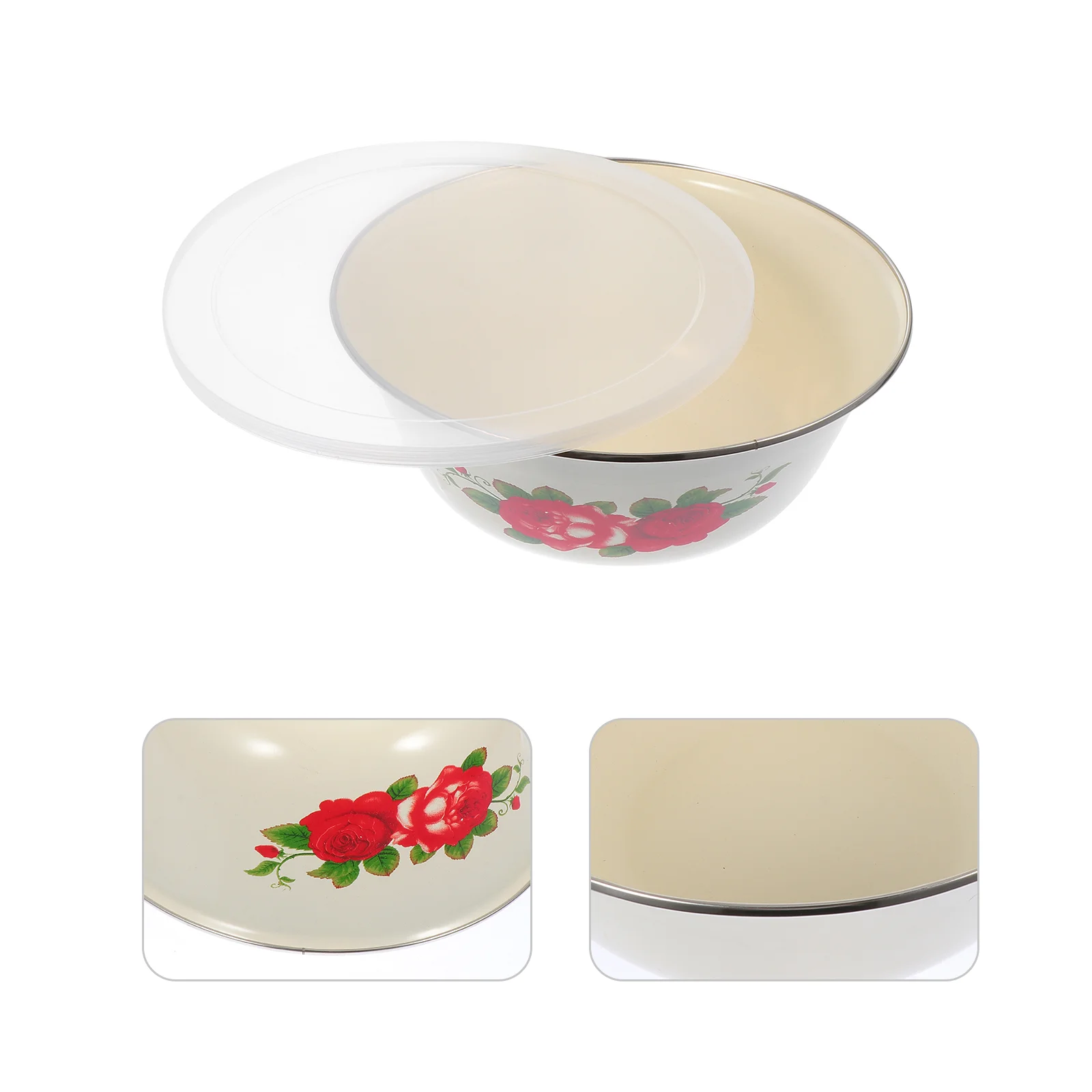 

1pc Japanese Cooking Bowl Metal Serving Bowls Porcelain Salad Bowl Metal Prep Bowls Ceramic Nesting Bowls Food Baking Bowls