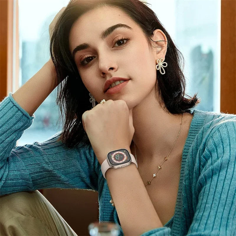 Защита экрана для Apple Watch Ultra чехол 49 мм аксессуары ПК ударопрочный бампер + закаленное стекло серии iwatch Ultra 1 2 Чехол (art.: 3920c8f396fa5) - 3920c8f396fa5