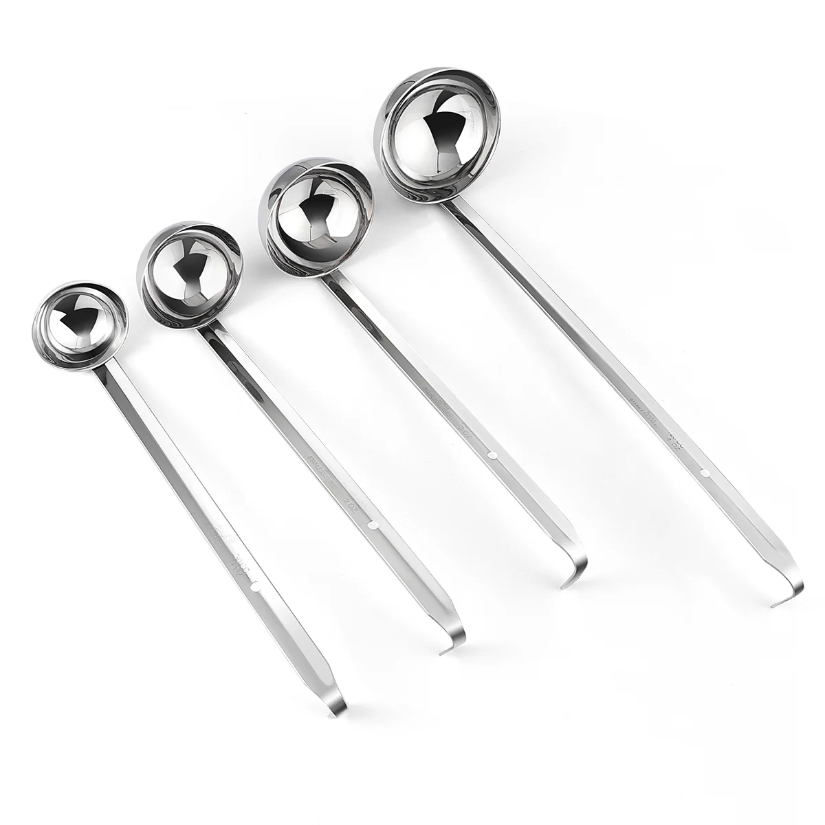 

4 Camping Folding Ladle Metal Mixing Spoon Stainless Steel Soup Spoons Camping Folding Spoon Serving Spoons