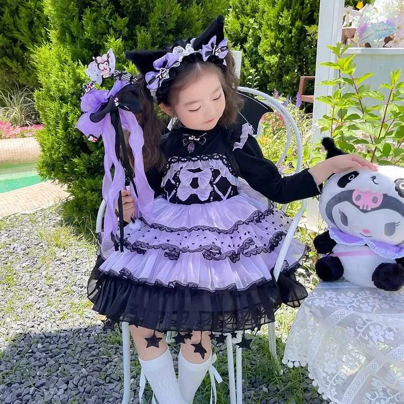 Платье на Рождество и Хэллоуин Sanrio Kuromi детское рождественское многослойное