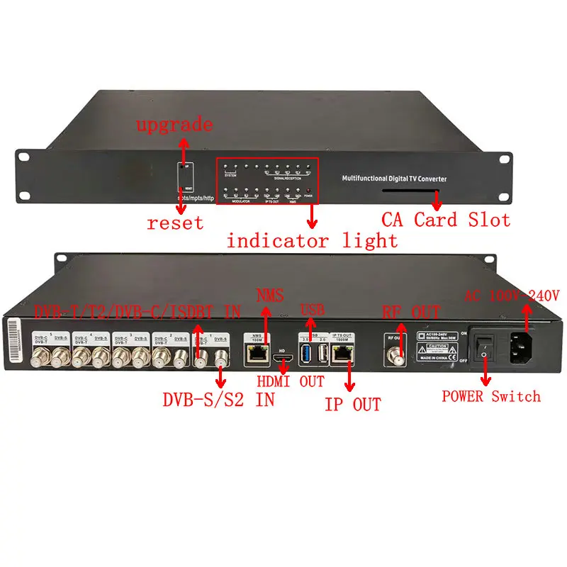 5-канальный тюнер в радиочастотный модулятор Тюнер для IP http udp rtsp dvb-s2 dvb-t dvb-t2 dvb-c isdbt