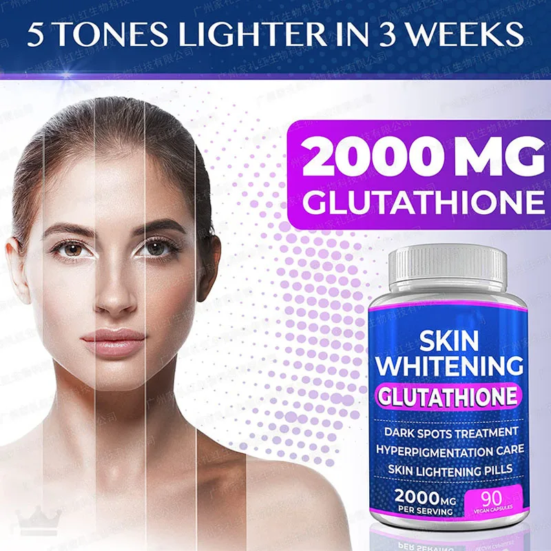 

90 Pills Glutathione Whitening Capsule Reduces Skin Tone Restores Aging Skin Reduces Melanin Health Capsule